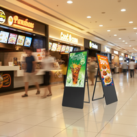Verticaal touchscreen ultradunne reclamezuil 32 43 55 inch zelfbestelkiosk restaurant draagbare lcd led digitale poster