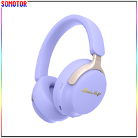 Audífonos Bluetooth de Color Pastel, con Almohadillas Suaves y Cómodas, Auriculares Inalámbricos Estéreo para Música, Estudio, Viajes y Correr