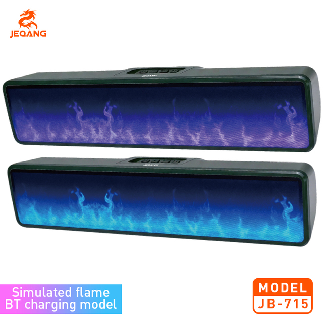 JB-715 Wireless for Speaker Dynamic Flame Atmosphere Light Portable for 5.0 AUX Soundbar IPX-4 Waterproof for Home