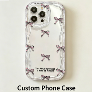 Custodia per <span class=keywords><strong>iPhone</strong></span> 15 Pro Max con stampa fiocco <span class=keywords><strong>rosa</strong></span>, estetica coquette, antiurto, protettiva, personalizzabile - Product Image 1