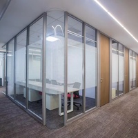 Workstation Privacy Space Custom Glass or Wooden Style Partition Office Furniture Room Divider Half High Partition Wall