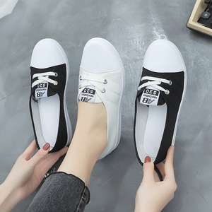 Chaussures en toile I-0726 pour femmes, respirantes, légères, polyvalentes, lacets coréens, chaussures décontractées pour femmes, baskets de campus - Product Image 1