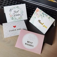 Carte de remerciement personnalisée à bords ondulés en matériaux recyclés, motif nœud rose, cartes de vœux recyclables, impression numérique, petite entreprise