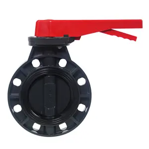 JIS Standard Handle Gear Type PVC Pipe Fittings PVC Butterfly Ball Valve