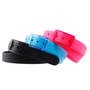 Atacado Moda Doce Cor Com Plástico Fivela Cintura Senhoras Cinto Unsex Plástico Fivela Silicone <span class=keywords><strong>Belt</strong></span> para Trabalhador Do Aeroporto - Product Image 2