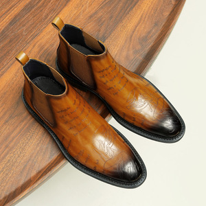 Botas de Tobillo Personalizadas Originales de Cuero Genuino para Hombre, Estilo Oxford, Listas para el Invierno, Adecuadas para Caminar de Forma Casual - Product Image 4