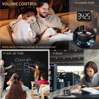 Horloge Minuterie Numérique Moderne à Gros Boutons, Affichage LED Ultra Clair, 3 Modes Sonores, 99 Minutes 55 Secondes, Étudiant, Plastique, Écologique, 30