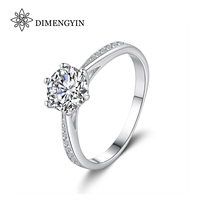 Bague de mariage classique plaquée platine, personnalisée GRA VVS 1 2 3 carats, en argent 925, bague de fiançailles éternité en moissanite