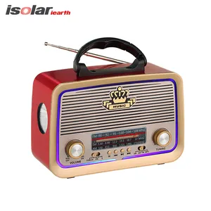 Speaker Bt Nirkabel Radio Luar Ruangan Multifungsi Radio Kayu Klasik Radio Retro Portabel Jarak Jauh