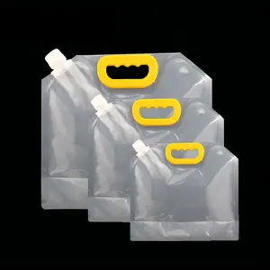 Plastic Water Bag In Stock And Custom 1L 1.2L 2.5L 5L 10L Plastic Reusable Outdoor Camping Emergency Water Storage Collapsible Foldable Spout Bag