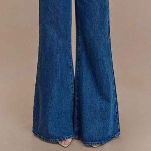 Pantalones Vaqueros de Mujer con Diseño Personalizado, Logotipo Personalizado, Venta al Por Mayor, Talla Regular, Cintura Alta, Estilo Flare - Product Image 6