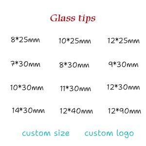 Embouts en verre personnalisables avec logo 6mm 7mm 8mm 9mm 10mm 11mm 12mm King Size Accessoires pour fumeurs Filtres en verre pour papier à rouler - Product Image 6