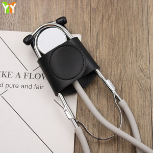 Bolsa de cintura de cuero para guardar el estetoscopio, negra, porta accesorios médicos con correa para la cintura para médicos - Product Image 3