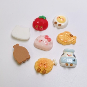 New Creative 100Pcs Mini Dessert Resin Charms Flatback Food Cabochon Beer Duck Chicken Cookies Milk Egg <strong>Craft</strong> for Jewelry Making - Product Image 6