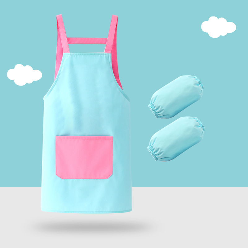 Ensemble deux pièces pour enfant - Peinture, bleu poudré, manches courtes.