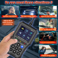 Herramienta de diagnóstico automático OBD2 de 2,8 pulgadas YM519, escáner automotriz OBD II, Analizador de coche de 12V