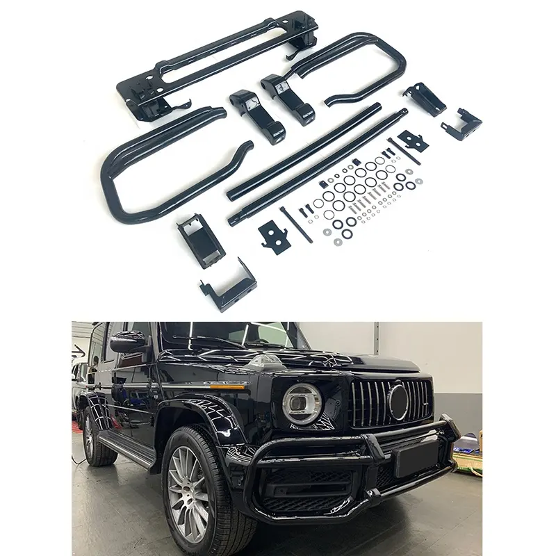 Phụ tùng ô tô vật liệu sắt w464 G63 1:1 Bull bar/front bumper Guard đen với bên trong khung sắt cho G CLASS w464 G63 2019Y ~