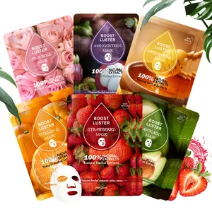 OEM/ODM Natural Herbal Face Masks Beauty Organic Brighten Cleansing Face Masking Rose Sheet Skin Care Moisturizing Facial Mask