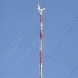 100 Meter Q420 Steel Structure Guy Wire Antenna Angle Lattice Communication Pole Mast Telecommunication Tower