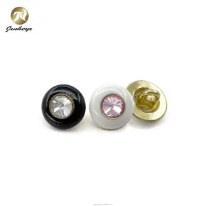 Botón de Metal de aleación de oro para coser en esmalte para mujer, botón de camisa de diamante personalizado de alta calidad para ropa