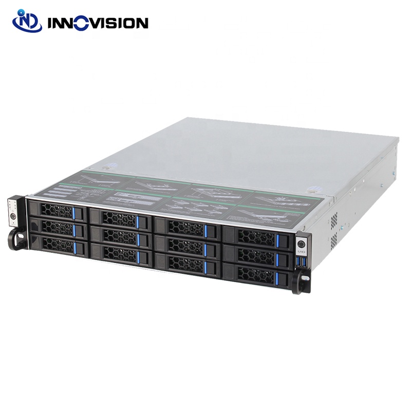 Servidor de almacenamiento de datos grandes 2u, 12 bahías, hotswap, servidor dual Xeon E5 con puertos LAN 4Gbe