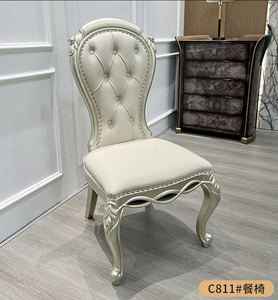 Ensemble de salle à manger en bois massif de style français, table ovale haut de gamme et chaises pour la maison - Product Image 6