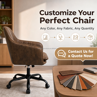 Fauteuil rembourré moderne avec base pivotante à vérin réglable et cinq roulettes pour bureau, maison, salle d'étude et zone de réception