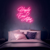 Livraison gratuite, livraison directe, lettres lumineuses LED en PVC, verre et silicone personnalisées de 50 cm, inscription « Love Happily Ever After », enseigne au néon