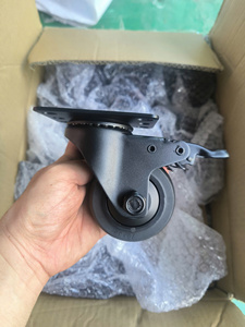 New Industrial Stainless Steel Plate Swivel Caster with Heavy Duty PU Roller and Lock 3/4/5 Inch Corrosion Resistant - Product Image 2