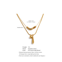 Collier JINYOU 3163, collier à chaîne de perles en forme de serpent à double couche, acier inoxydable plaqué or, pendentif