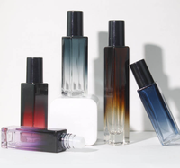 Flacon roll-on de luxe 10 ml en verre dépoli carré pour huile de parfum avec diffuseur à bâtonnets pour femme