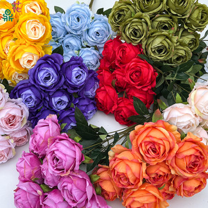 Bouquet de roses en soie, 7 têtes, fleurs artificielles faites à la main, style naturel, pour mariage, décoration de la maison - Product Image 2