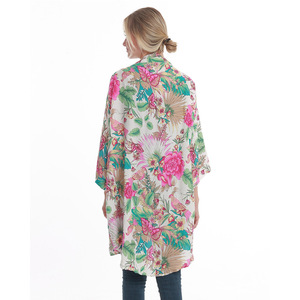 Bas quantité minimale de commande belle Hawaii imprimé fleuri femmes rayonne <span class=keywords><strong>Kimono</strong></span> <span class=keywords><strong>plage</strong></span> couvrir paréo - Product Image 6