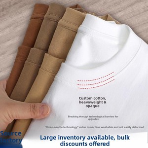 T-shirt unisexe ample en coton 100% vintage de 260g, impression de logo personnalisée, marque tendance, manches courtes, col rond - Product Image 6