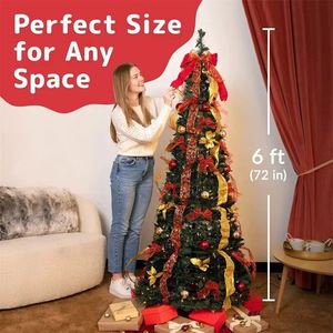 Árbol de Navidad Artificial de 150 cm, Pre-Decorado con Luces, Plegable y Desplegable para Adornos Festivos - Product Image 2