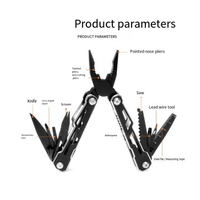 Outil multifonctionnel de poche Pince pliante avec lames et lime DIY & OEM Acier inoxydable Kit de survie en plein air
