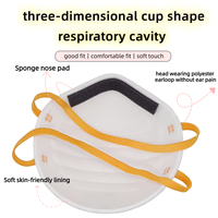 Masque respiratoire jetable FFP2 certifié EN149 norme européenne, tissu non tissé 3 couches, pince-nez réglable, anti-poussière