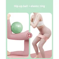 Ballon de Pilates PVC Lisse 25CM Mini Ballon de Fitness Non Gonflable avec Ruban de Mesure pour Entraînement des Muscles du Plancher Pelvien et Récupération Post-partum Yoga