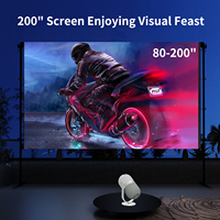 Vidéoprojecteur portable 720P, moteur optique entièrement scellé, Android 9.0, mini projecteurs de cinéma maison intelligents pour Bluetooth Wi-Fi LED
