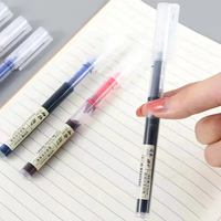 Pulpen Gel Tipe Jarum Berkualitas Tinggi Tinta Cair Langsung Ujung 0.5mm Tinta Hitam Set 12 Buah Alat Tulis Kantor Sekolah