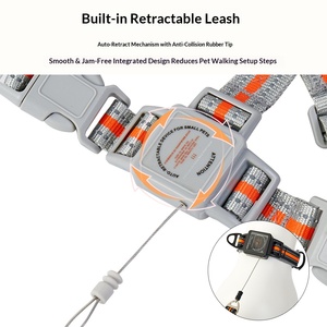 2 in 1 Retractable Dog <b>Leash</b> Harness Reflective Tape I-shaped Vest No Pull <b>Pet</b> Chest Strap Polyester Large Dogs Walking Training - Product Image 1