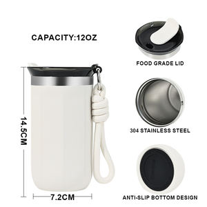 Taza de Viaje Portátil de 12 OZ con Logo Personalizado, Vaso Térmico Pequeño de Acero Inoxidable para Café con Tapa - Product Image 3