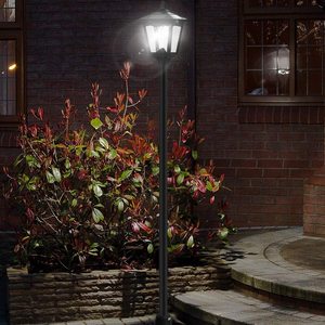 Lámpara Solar de Jardín para Exteriores, LED Blanco Cálido, Pantalla de Vidrio, IP66, Cuerpo de Latón, Sensor de Movimiento, Garantía de 10 Años, 1800lm - Product Image 6