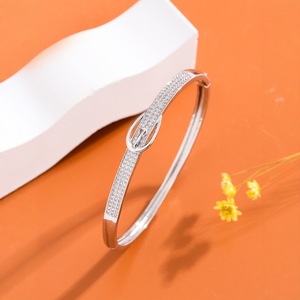 Gold And Silver <b>Copper</b> Alloy <b>Bracelet</b> Micro Insert Zircon Inlay Unisex Gift Jewelry - Product Image 3