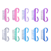 Nouveaux mini-brosses de nettoyage pour nail art en plastique, lot en vrac, jetables, rose et violet, outils de manucure de salon avec lime, nettoyant de luxe