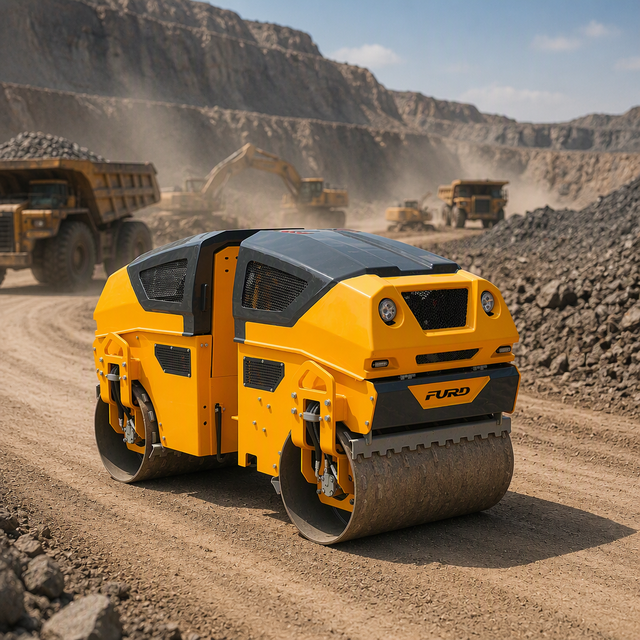 Compact Design Remote Control Trench Roller 1.3 Ton Road Vibrating Machine Double Drum Vibratory Road Roller Compactador