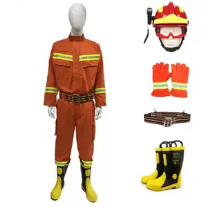 Orange Nomex emergency suit, fire rescue suit