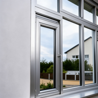 Fenêtres à battants en aluminium à rupture de pont thermique, double vitrage, insonorisées, résistantes aux impacts des ouragans, pour villa et hôtel