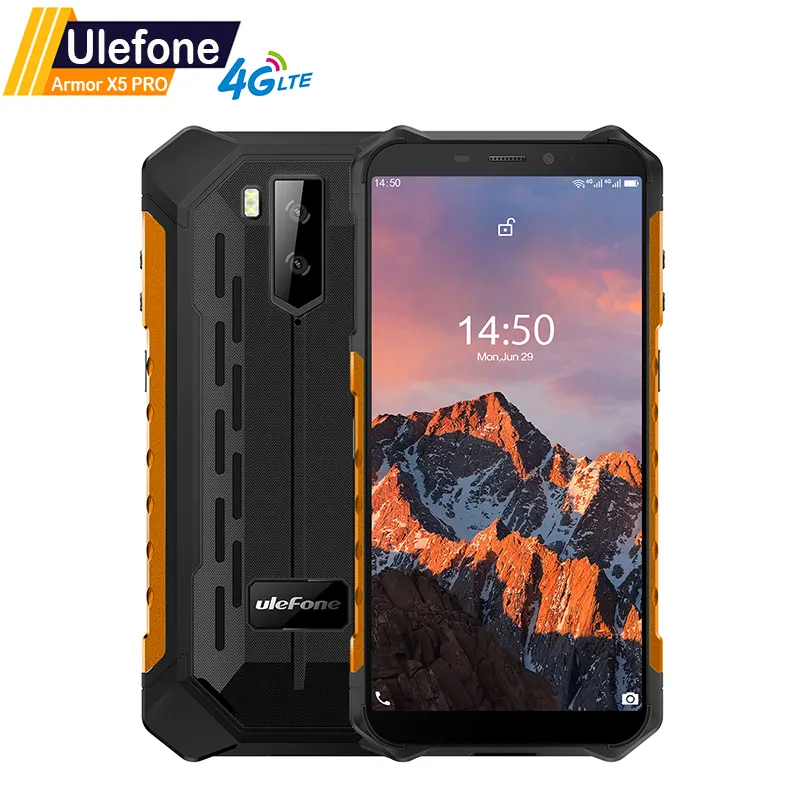 5.5" Ulefone Armor X5 Pro 4G LTE Android 11 Octa Core Smartphone 4GB+64GB 5MP+13MP NFC IP68 5000mAh Rugged Mobile Phone