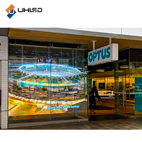 UHLED Film LED flexible Offre Spéciale couleur P6 P8 P10 sur écran cristal de verre Film LED transparent intérieur utilisé pour la vitrine